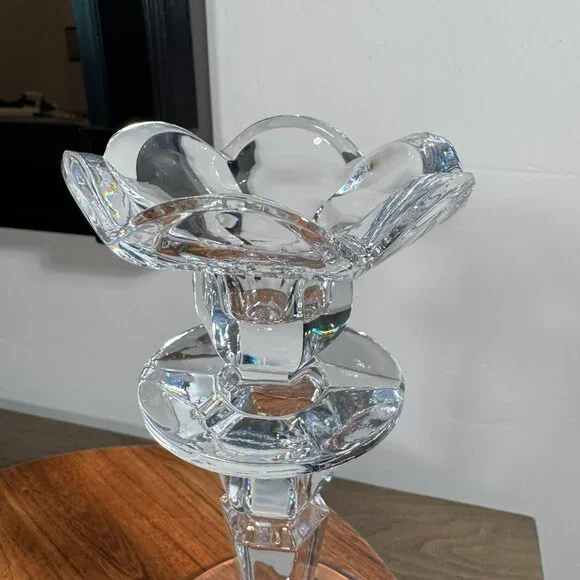 Elegant Clear Crystal Taper Candle Holders — Pair - Picture 8 of 14